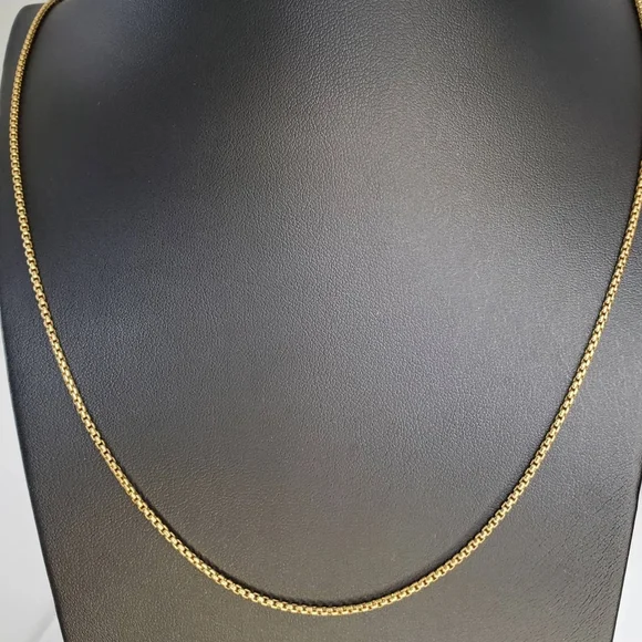 David Yurman 18k Gold 38" Adjustable Box Chain Slider Necklace - Picture 5 of 9